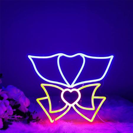 Bow Design Neon Sign Wall Hanging