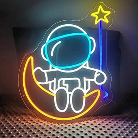 Floating Astronaut Neon Sign Wall Hanging