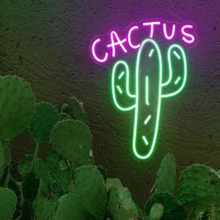 Cactus Neon Sign Wall Hanging
