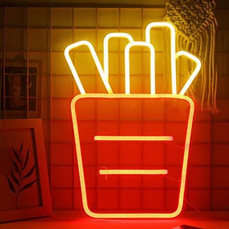 French Fries Neon Sign Wall Hanging
