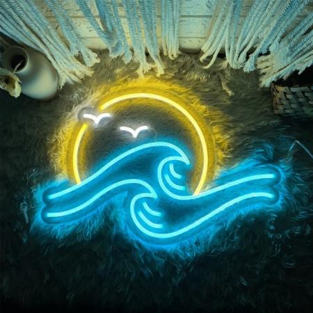 Sea Waves Neon Sign Wall Hanging