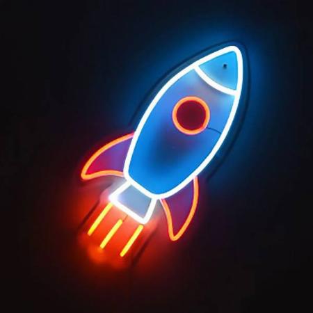 Spaceship Neon Sign Wall Hanging