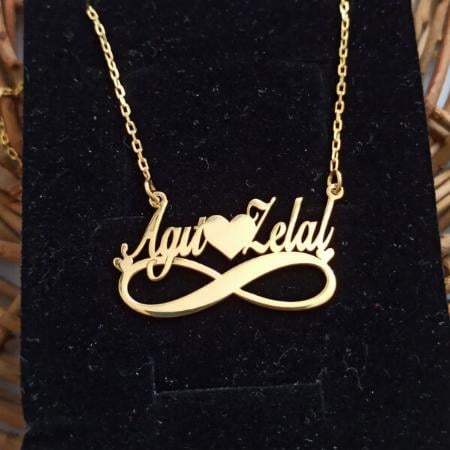 Infinity Symbol with Couple Name Customized Name Necklace Pendants