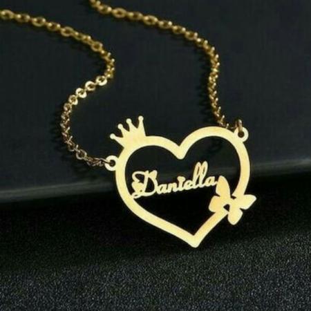 Heart Design with Modern Name Customized Name Necklace Pendants