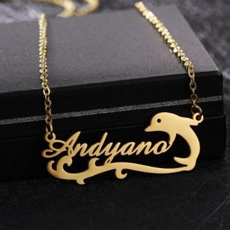 Dolphin Fish Name Customized Name Necklace Pendants