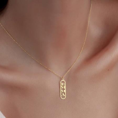 Vertical  Modern Name Customized Name Necklace Pendants