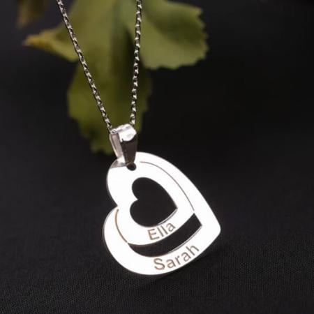Multiple Name with Heart Design Customized Name Necklace Pendants