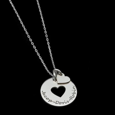 Sterling Silver Heart Name Customized Name Necklace Pendants