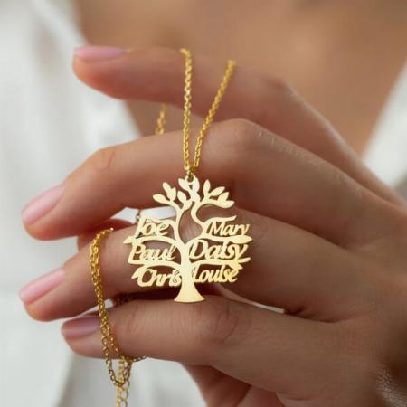 Tree Design with Name Customized Name Necklace Pendants
