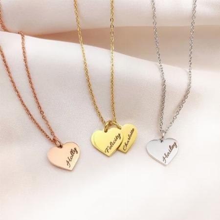 Name Heart Design Customized Name Necklace Pendants