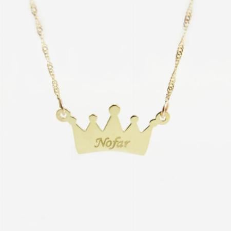 Gold Crown Name Customized Name Necklace Pendants