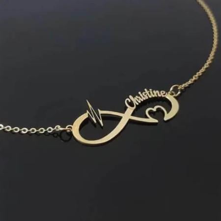 Infinity Symbol Heart Design with Name Customized Name Necklace Pendants
