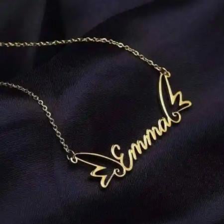 Name with Butterfly Wings Customized Name Necklace Pendants
