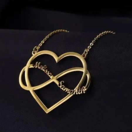 Heart in Infinity Symbol with Name Customized Name Necklace Pendants