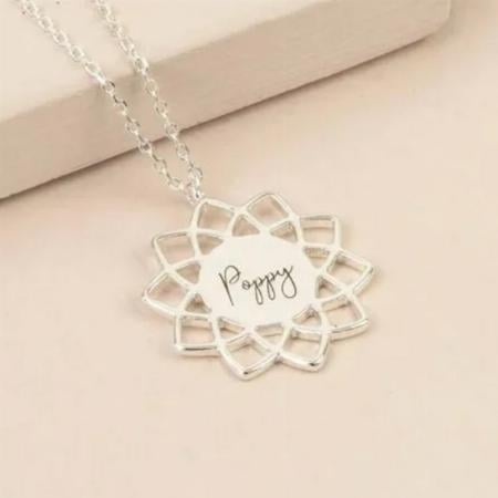 Flower Design with Name Customized Name Necklace Pendants