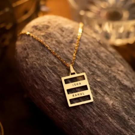 Square Name Customized Name Necklace Pendants