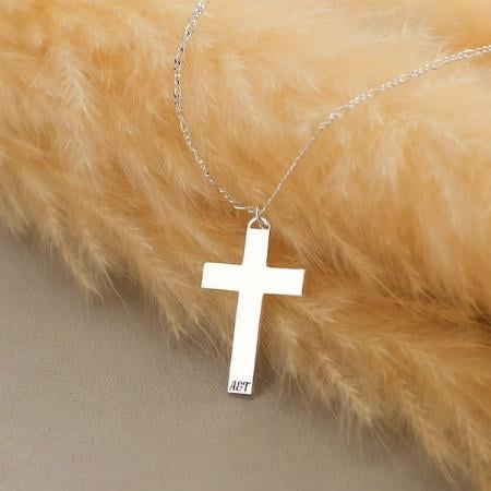 Cross Necklace With Initials Customized Name Necklace Pendants