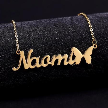 Name Necklace with Butterfly Customized Name Necklace Pendants