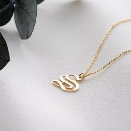 Old English Initial Customized Name Necklace Pendants