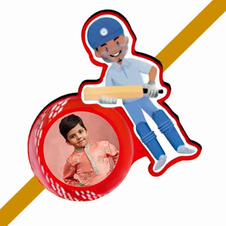 Batsman Customized Photo Printed Rakhi