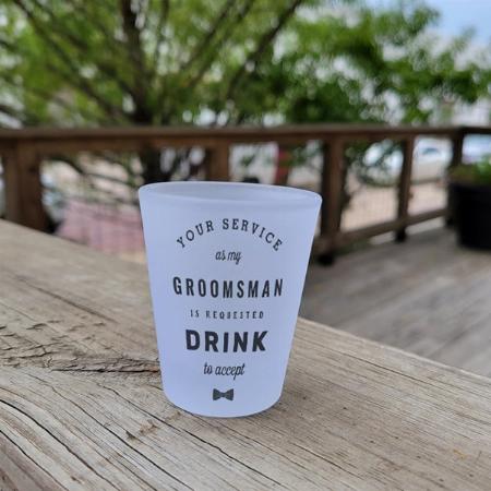 Drink to Accept Groomsman Customized Photo Printed Shot Glass