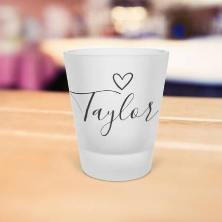 Heart Design with Name Customized Photo Printed Shot Glass