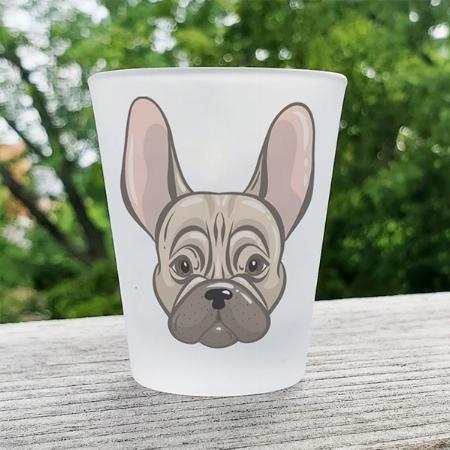 French Bulldog Design Customized Photo Printed Shot Glass