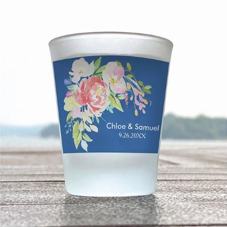 Floral Design Customized Photo Printed Shot Glass