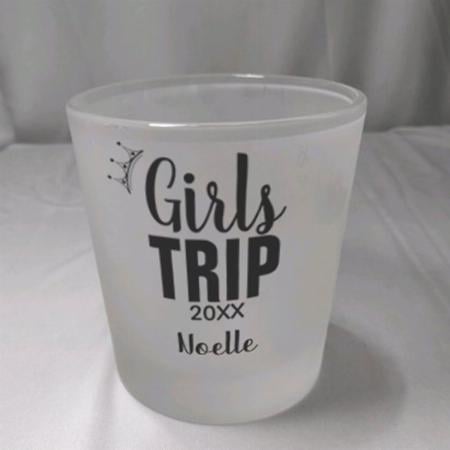 Girls Trip with Crown Design Customized Photo Printed Shot Glass