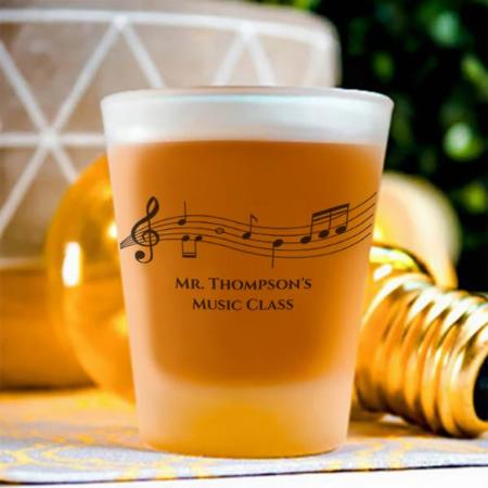 Musical Notes Design Customized Photo Printed Shot Glass