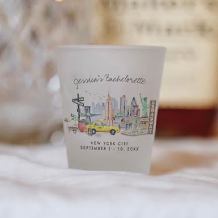 Bachelorette Weekend Party Customized Photo Printed Shot Glass