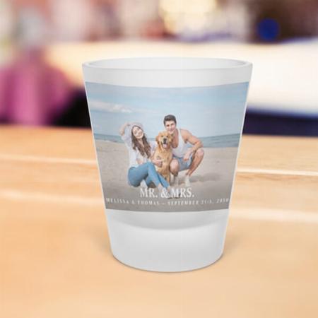 Mr & Mrs Wedding Photo Customized Photo Printed Shot Glass