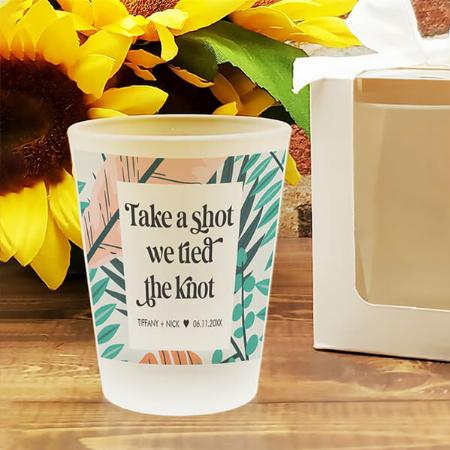Tropical Beach Wedding Design Customized Photo Printed Shot Glass