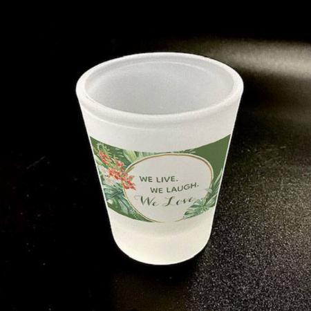 Green Tropical Ring Floral Design Customized Photo Printed Shot Glass