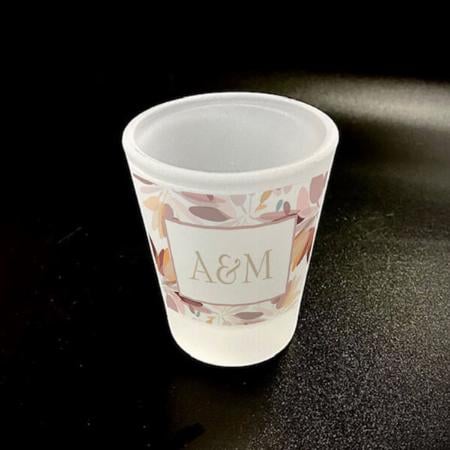 Monogrammed Spring Style Modern Floral Design Customized Photo Printed Shot Glass