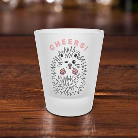 Cute Funny Hedgehog Customized Photo Printed Shot Glass