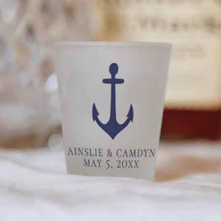 Nautical Navy Anchor Design Customized Photo Printed Shot Glass