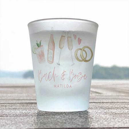 Pink Girly Bachelorette Weekend Customized Photo Printed Shot Glass