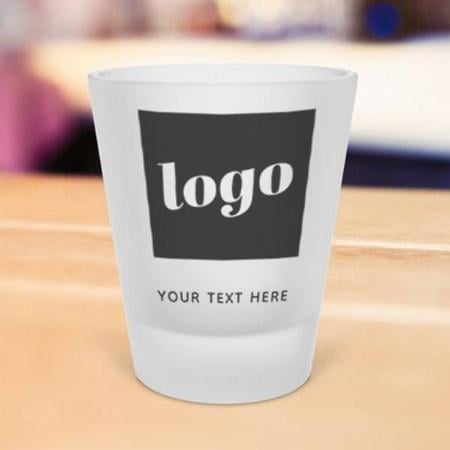 Modern Company Logo with Name Customized Photo Printed Shot Glass
