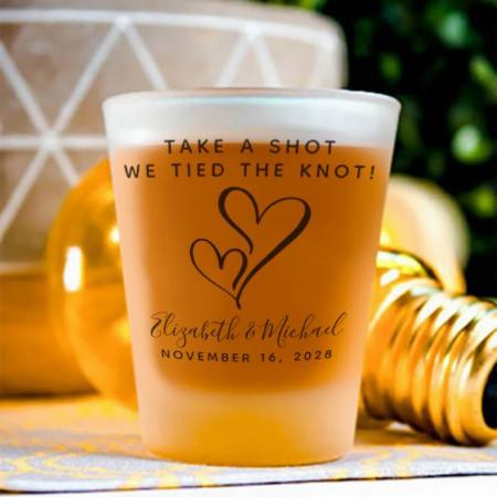 Take A Shot We Tied The Knot Wedding Customized Photo Printed Shot Glass