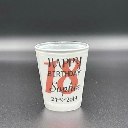 18th Birthday Design Customized Photo Printed Shot Glass