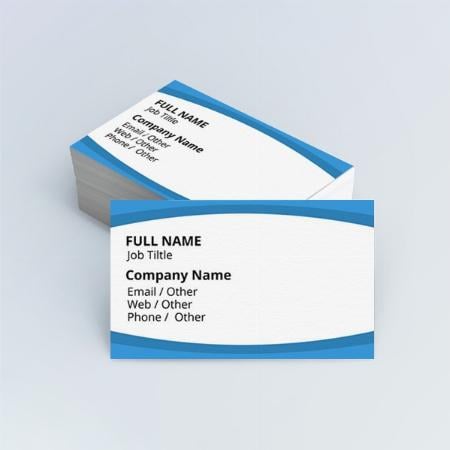 Blue and White Customized Rectangle Visiting Card