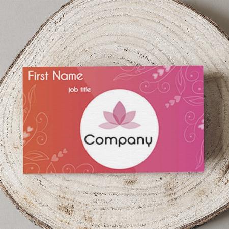 Pink Flower Customized Rectangle Visiting Card