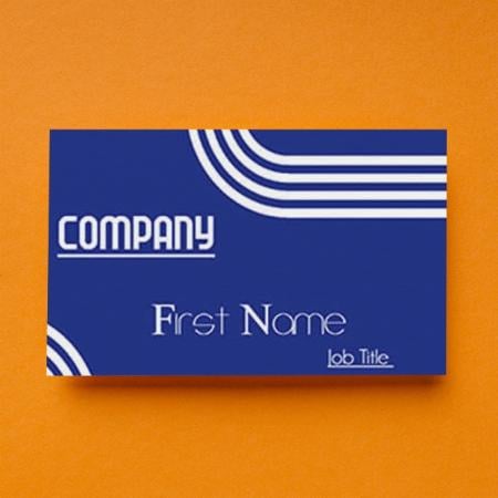 Blue Lines Customized Rectangle Visiting Card