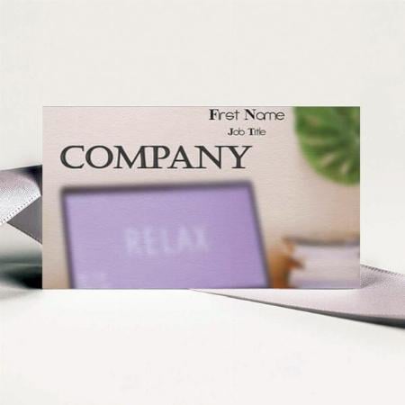 Laptop in Background Customized Rectangle Visiting Card