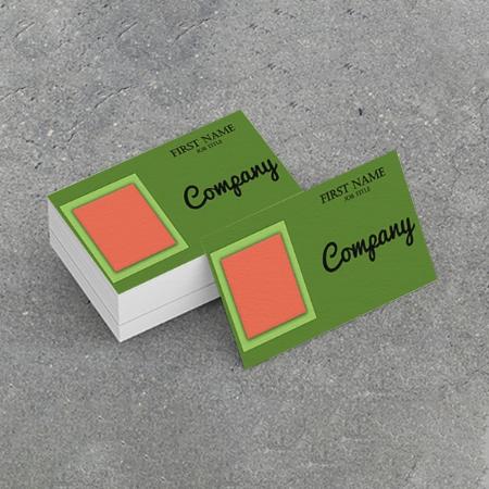 Green & Orange Customized Rectangle Visiting Card