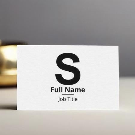 Name Initial Customized Rectangle Visiting Card
