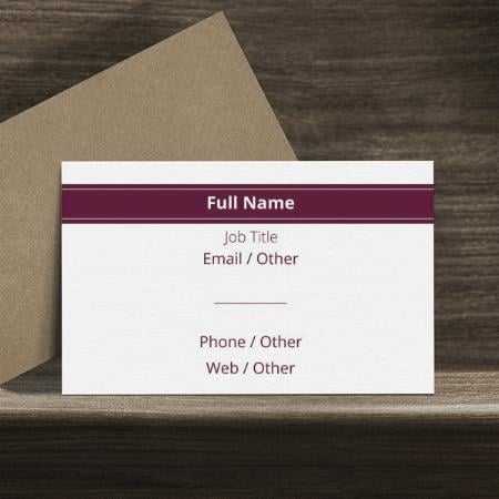 Dark Red Customized Rectangle Visiting Card
