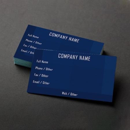 Dark Blue Customized Rectangle Visiting Card