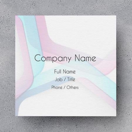 Pink and White Customized Square Visiting Card